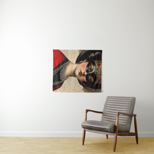 maskerade vrouw wandkleed (In Situ (horizontaal))