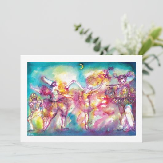 MASKERADEBAL, goudmetaal Aankondiging (Staand voorkant)