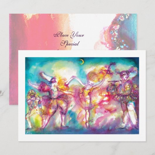 MASKERADEBAL, goudmetaal Aankondiging (Voorkant / Achterkant)