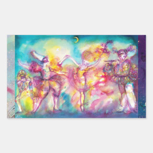 MASKERADEBAL, Mardi Gras-maskers, Dans, Muziek Rechthoekige Sticker