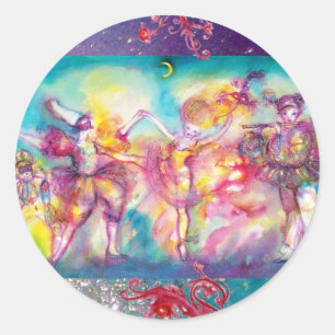 MASKERADEBAL, Mardi Gras-maskers, Dans, Muziek Ronde Sticker