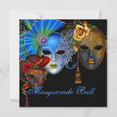 Maskeradebal Sweet Sixteen Verjaardagsuitnodiging Kaart (Voorkant)