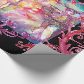 MASKERADEDANKERS, RODE PAARSE VLOEISTSTOFFEN CADEAUPAPIER (Hoek)