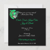 Maskeradefeest, Sweet Sixteen Glitter Uitnodiging (Achterkant)