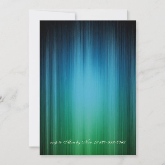 Maskeradefeest viering Pauw Uitnodiging (Achterkant)