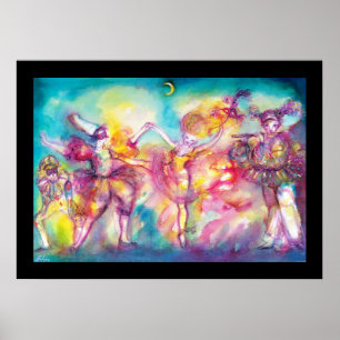 MASKERADENPARTY,Mardi Gras-maskers,Dans,Muziek Poster