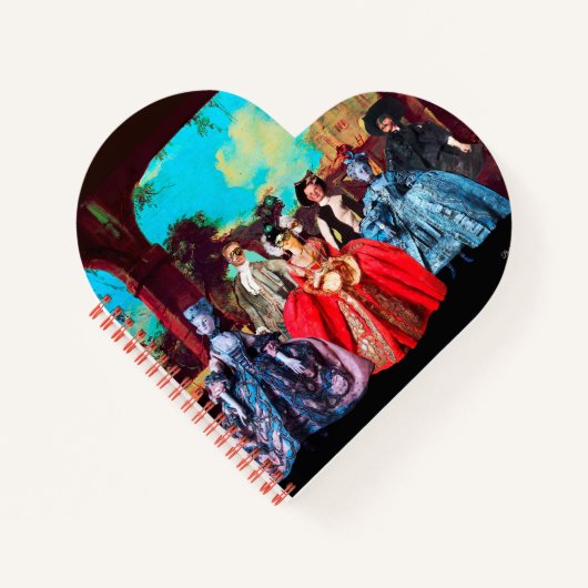 MASKERASMASSA VAN DE ANTIEK VENETISCHE POPPETS NOTITIEBOEK (Voorkant)