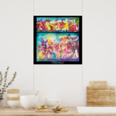 MASKERBAL, Mardi Gras-maskers, Dans, Muziek Poster (Keuken)