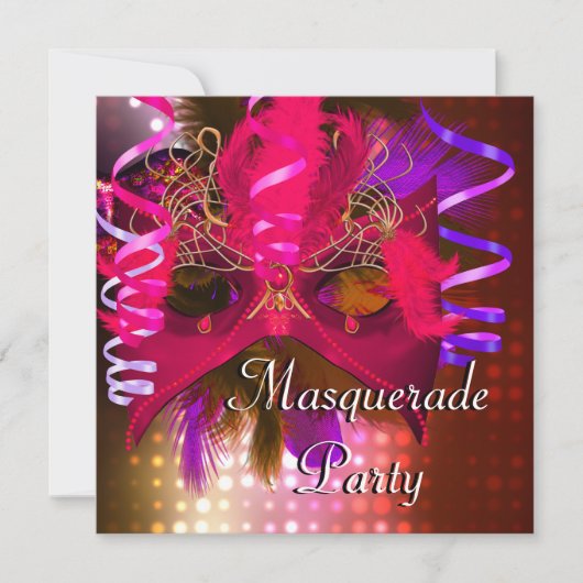 Maskerbal Masker Carnaval Kaart (Voorkant)