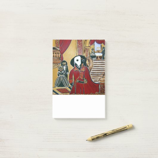 MASKERDACHSHOND POST-IT® NOTES (Op bureau)