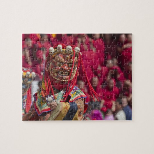 Maskerdansuitvoering op het Tshechu-festival 3 Legpuzzel (Horizontaal)
