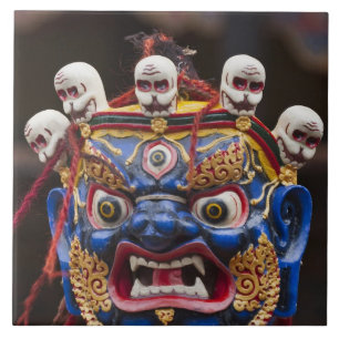 Maskerdansuitvoering op Tshechu-festival 2 Tegeltje