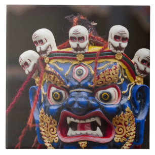 Maskerdansuitvoering op Tshechu-festival 2 Tegeltje