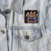 Maskerdansuitvoering op Tshechu-festival 2 Vierkante Button 5,1 Cm (In situ)