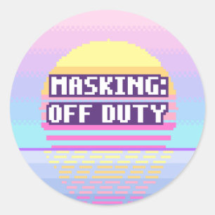 Maskeren: Buiten Dienst Neurodivergente Pixel Stic Ronde Sticker