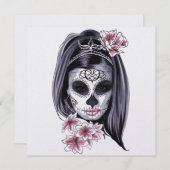 Maskerfeestdag van de dode Florale vrouw (Voorkant / Achterkant)