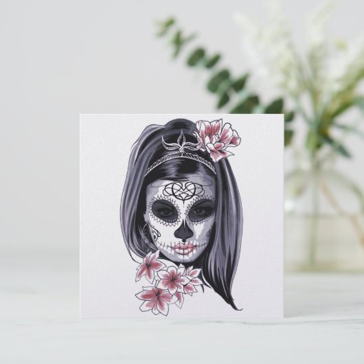 Maskerfeestdag van de dode Florale vrouw (Staand voorkant)