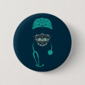 maskerknop van paisley ronde button 5,7 cm (Voorkant)