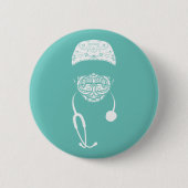 maskerknop van paisley ronde button 5,7 cm (Voorkant)