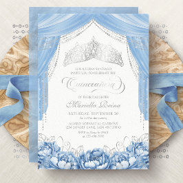 Maskermasker Royal Blue Quinceanera Kaart