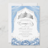 Maskermasker Royal Blue Quinceanera Kaart (Voorkant)