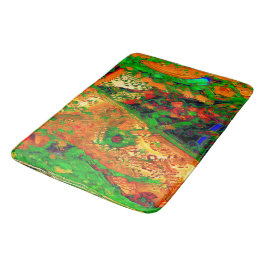 Maskerpartij of carnaval van verf, oranje en groen badmat