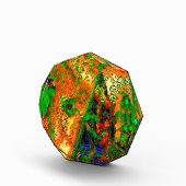 Maskerpartij of carnaval van verf, oranje en groen fotoblokken (Rechts)