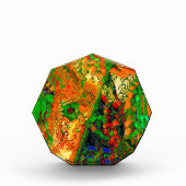 Maskerpartij of carnaval van verf, oranje en groen fotoblokken (Voorkant)