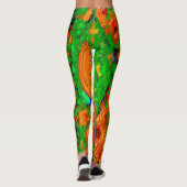 Maskerpartij of carnaval van verf, oranje en groen leggings (Achterkant)