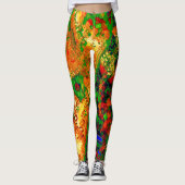 Maskerpartij of carnaval van verf, oranje en groen leggings (Voorkant)