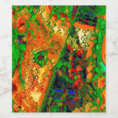 Maskerpartij of carnaval van verf, oranje en groen wijn etiket (Enkel label)