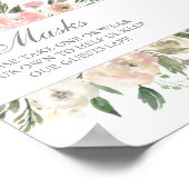 Maskers Covid Safety Elegant Floral Wedding Poster (Hoek)