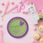 Maskers en kringen leveren Mardi Gras Party Papieren Bordje (Feest)