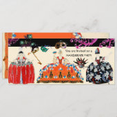 MASKERS EN ROCOCO-DAME MARDI GRAS MASQUERADE FEEST KAART (Voorkant / Achterkant)