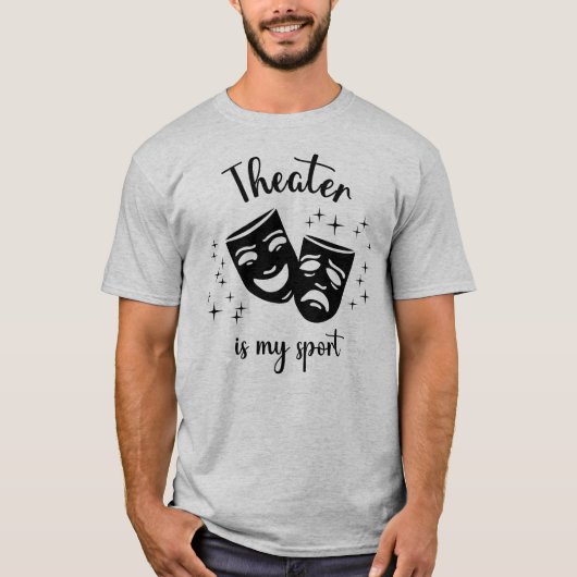 Maskers en sterren: "Theater is mijn sport" theate T-shirt (Voorkant)