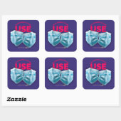 Maskers gebruiken in gemeenschappelijke ruimten vierkante sticker (Vel)