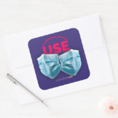 Maskers gebruiken in gemeenschappelijke ruimten vierkante sticker (Envelop)
