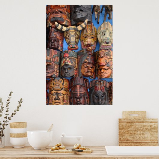 Maskers, Guatemala Poster (Keuken)