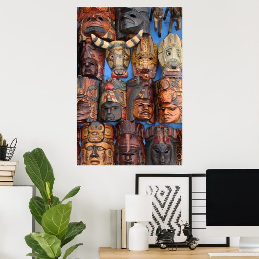 Maskers, Guatemala Poster (Thuiskantoor)