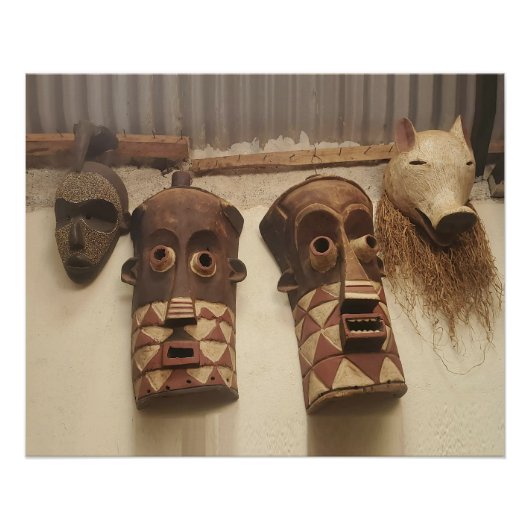 Maskers in Tanzania Perfect Poster (Voorkant)