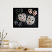 Maskers Mask Art Poster (Keuken)