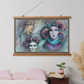 Maskers van de Tapestry van Venetië Hangend Wandkleed (Slaapkamer)