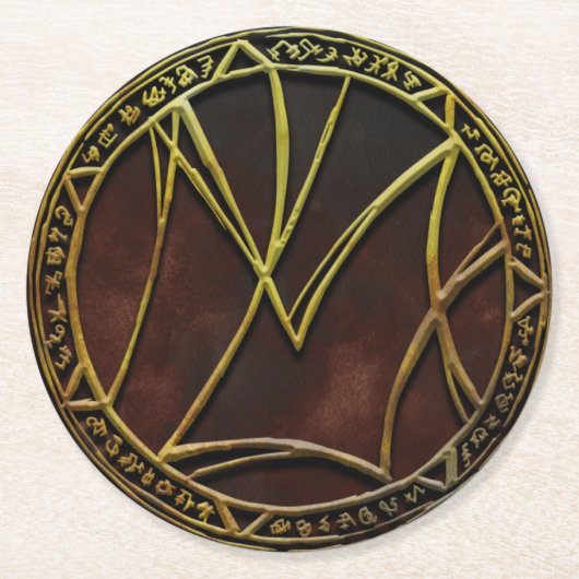 Maskers van onderste Logo Ronde Kartonnen Onderzetter (Voorkant)