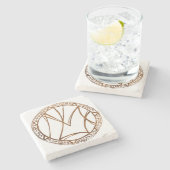 Maskers van onderste Logo Stenen Onderzetter (Zijkant)