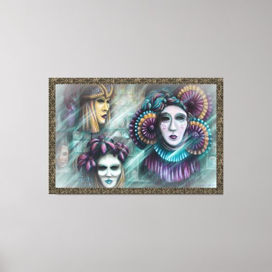 Maskers van Venetië Canvas Afdruk (Voorkant)