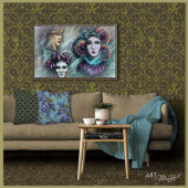 Maskers van Venetië Canvas Afdruk