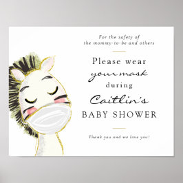 Maskers vereist Baby Shower Sign Poster