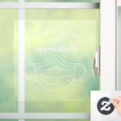 Maskers Vereist en Gecumuleerd moderner gezichtsma Raamsticker (Huis)