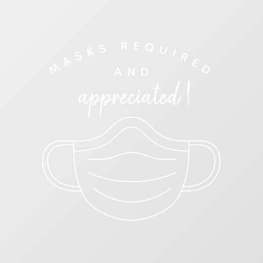 Maskers Vereist en Gecumuleerd moderner gezichtsma Raamsticker (Vel)