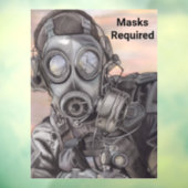 Maskers vereist Prepper Gasmask Store-venster Cali Raamsticker (Vel 3)